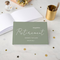 Modern Sage Green Happy Retirement Personalised 