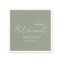 Modern Sage Green Happy Retirement Personalised 