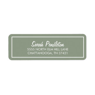 Modern Sage Green Ivory White Script
