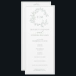 Modern Sage Green Leafy Crest Monogram Wedding Programme<br><div class="desc">We're loving this trendy, modern sage green a formal wedding ceremony program hand fan! Simple, elegant, and oh-so-pretty, it features a hand drawn leafy wreath encircling a modern wedding monogram. It is personalised in elegant typography, and accented with hand-lettered calligraphy. Finally, it is trimmed in a delicate frame. To make...</div>