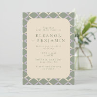 Modern Sage Green Lilac Rustic Geometric Wedding