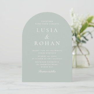Modern Sage Green Minimal Wedding Invitation