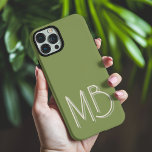 Modern Sage Green Monogram Initials Contemporary iPhone 16 Pro Max Case<br><div class="desc">Modern Sage Green Monogram Initials Contemporary Phone 16 Pro Max Cases features a your custom personalised monogram in modern script typography. Perfect for family and friends for birthdays,  Christmas,  holidays,  Mother's Day,  Father's Day and more. Designed by ©2024 Evco Holidays www.zazzle.com/store/evcoholidays</div>