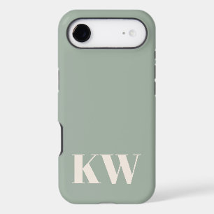 Modern Sage Green Monogram Initials Personalised
