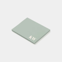 Modern Sage Green Monogram Initials Personalised