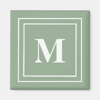 Modern Sage Green Monogram
