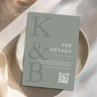 Modern Sage Green Monogram Minimalist Wedding