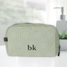 Modern sage green pattern monogrammed
