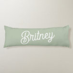 Modern Sage Green Personalised Monogram and Name  Body Cushion<br><div class="desc">The Modern Sage Green Personalised Monogram and Name Body Pillow is a stylish and comfortable addition to any bedroom or living space. It features a soft sage green colour with a personalised monogram and name, offering a unique and elegant touch. This body pillow is perfect for adding a personal flair...</div>