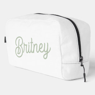 Modern Sage Green Personalised Monogram and Name Dopp Kit