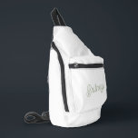 Modern Sage Green Personalised Monogram and Name  Sling Bag<br><div class="desc">The Modern Sage Green Personalised Monogram and Name Sling Bag offers a blend of style and utility. Crafted in a chic sage green colour, this bag is customised with your monogram and name for a unique touch. It's designed for convenience, featuring adjustable straps and ample space for essentials, making it...</div>