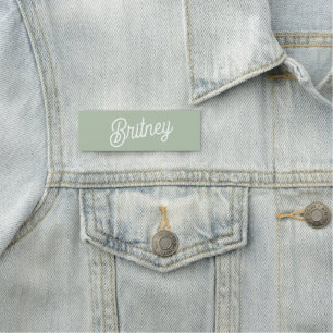 Modern Sage Green Personalised Monogram and Name  Tag