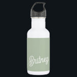 Modern Sage Green Personalized Monogram and Name  532 Ml Water Bottle<br><div class="desc">The Modern Sage Green Personalized Monogram and Name Stainless Steel Water Bottle is both stylish and functional. It features a sleek sage green finish and is customized with your monogram and name, making it a unique accessory. Crafted from high-quality stainless steel, it is durable and designed to keep your drinks...</div>