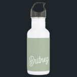 Modern Sage Green Personalized Monogram and Name  532 Ml Water Bottle<br><div class="desc">The Modern Sage Green Personalized Monogram and Name Stainless Steel Water Bottle is both stylish and functional. It features a sleek sage green finish and is customized with your monogram and name, making it a unique accessory. Crafted from high-quality stainless steel, it is durable and designed to keep your drinks...</div>