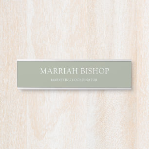 Modern Sage Green Professional Business Door Sign