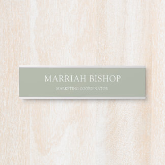 Modern Sage Green Professional Business Door Sign