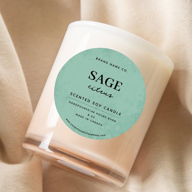 Modern Sage Green Rustic Classic Round Sticker (Creator Uploaded)