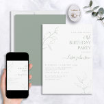 Modern Sage Green Script Botanical 60th Birthday Invitation<br><div class="desc">Not your typical 60th birthday celebration! Make an impression on your guests with this modern sage green script botanical 60th birthday invitation. The stunning line art is both delicate and intricate, the perfect combination of stylish yet elegant that will make sure your special day stands out from the rest. And...</div>