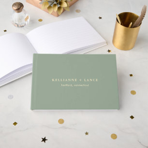 Modern Sage Green Simple Wedding Guest Book