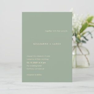 Modern Sage Green Simple Wedding Invitation