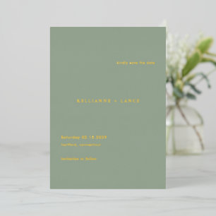 Modern Sage Green Simple Wedding Save the Date