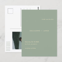 Modern Sage Green Simple Wedding Save the Date
