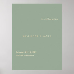 Modern Sage Green Simple Wedding Welcome Sign