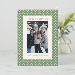 Modern Sage Green Triangle Christmas Photo Letter Holiday Card