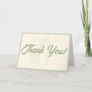 Modern Sage Green Wavy Stripe Wedding Thank You Card