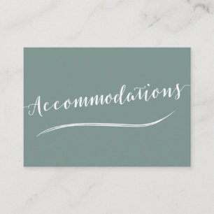 Modern Sage Green Wedding Accommodation Cards