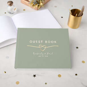 Modern Sage Green Wedding Guest Book