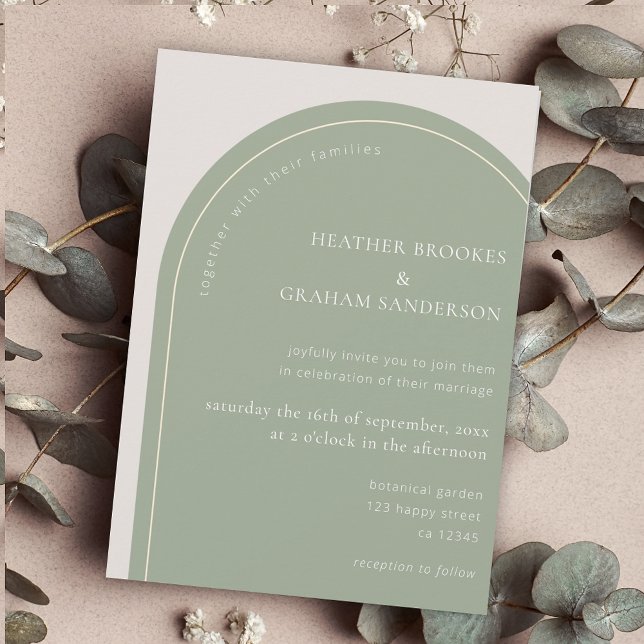 Modern Sage Green Wedding Invitation (Creator Uploaded)