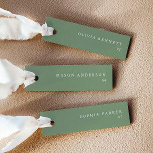 Modern Sage Green Wedding Name Place Cards