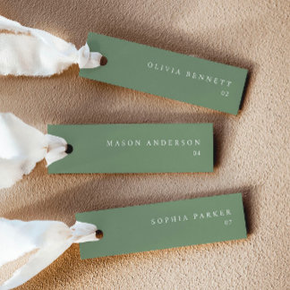 Modern Sage Green Wedding Name Place Cards