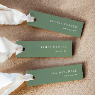 Modern Sage Green Wedding Name Place Cards