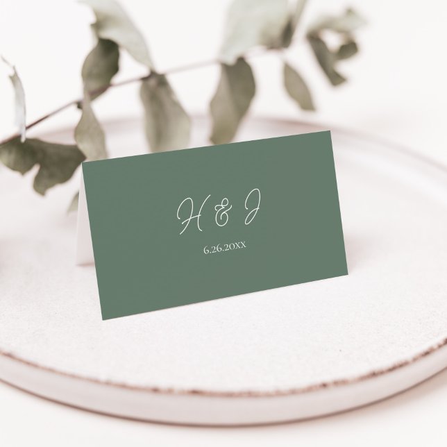 Modern Sage Green Wedding  Place Card (Creator Uploaded)