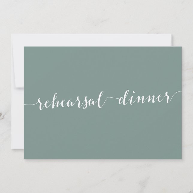 Modern Sage Green Wedding Rehearsal Invitations (Front)