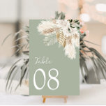 modern sage green wedding table number<br><div class="desc">pampas grass greenery wedding table number.</div>