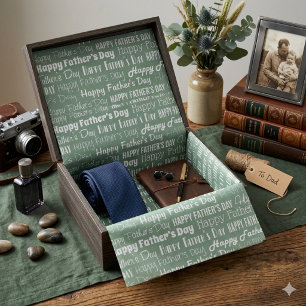 Modern Sage Green White Typography Father’s Day Tissue Paper