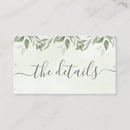 Modern Sage Greenery Details Enclosure Card