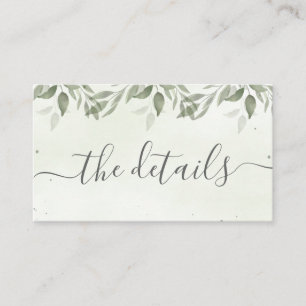 Modern Sage Greenery Details Enclosure Card