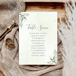 Modern Sage Greenery Wedding Seating Plan Card