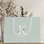 Modern Sage Monogram Bridesmaid Proposal Gift Bag<br><div class="desc">Custom-designed wedding and bridal shower gift bag featuring classic modern style monogram with custom initial and name.</div>