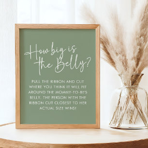 Modern Sage Oh Baby Simple Belly Guessing Game Poster