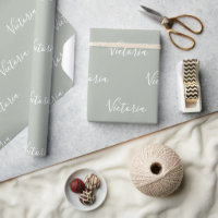 Modern Sage Personalised Pastel Script Name 