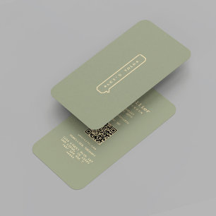 Modern Sage Psychologist Talk Therapist Gold Business Card