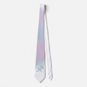 Modern Sagittarius Zodiac on Mother of Pearl Style Tie