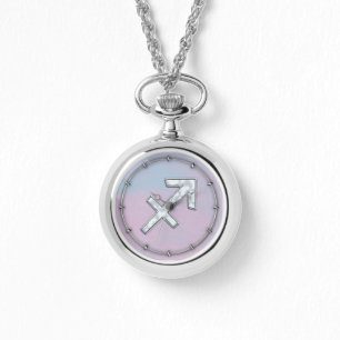 Modern Sagittarius Zodiac on Mother of Pearl Style Watch