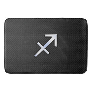 Modern Sagittarius Zodiac Sign on Snake Skin Bath Mat