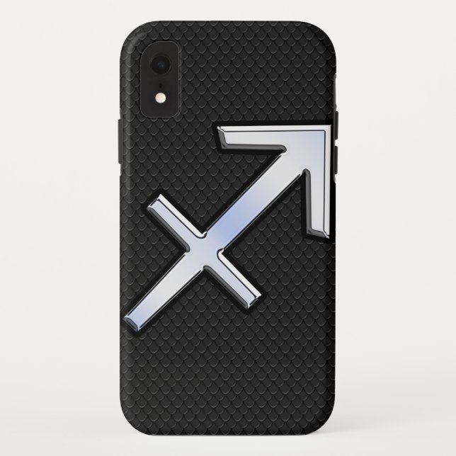 Modern Sagittarius Zodiac Sign on Snake Skin Case-Mate iPhone Case (Back)